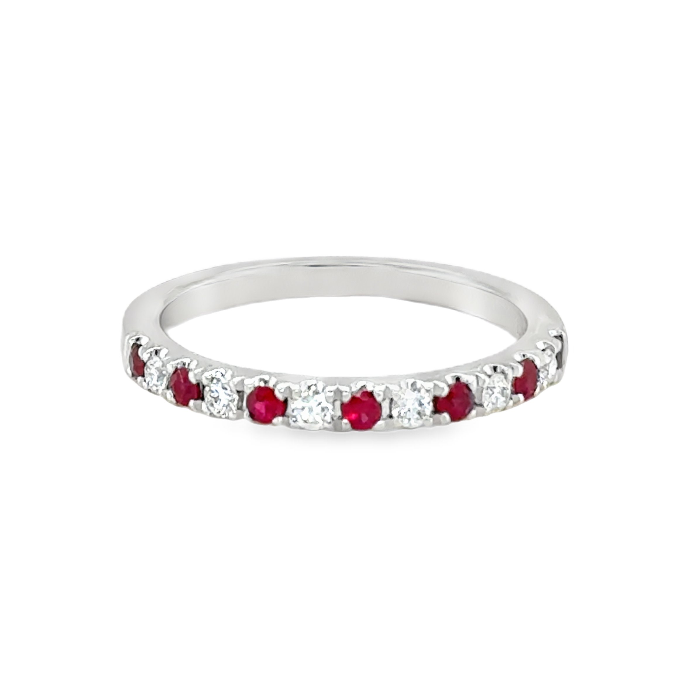 Alternating Ruby + Diamond Band