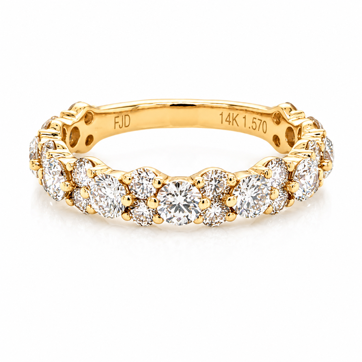 Multi Diamond Round Stone Band