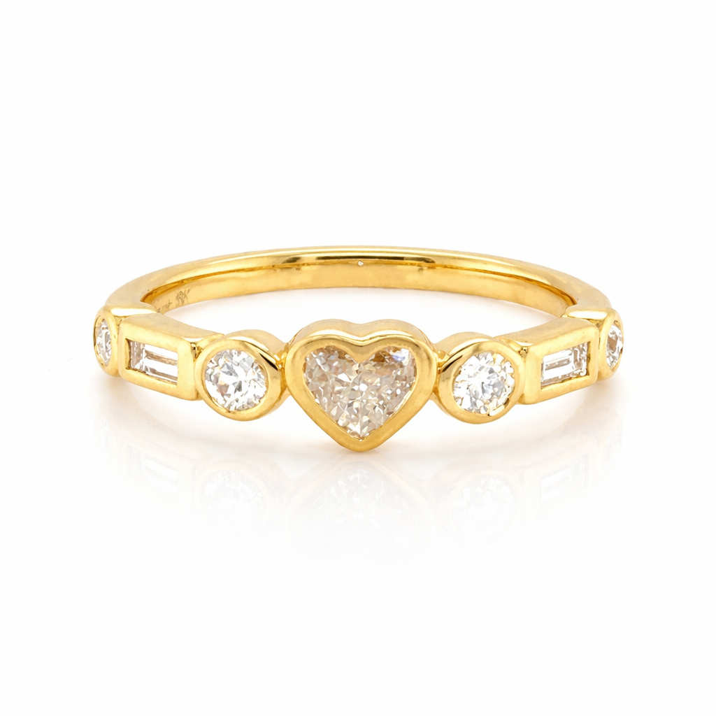 Heart Shaped Diamond Band