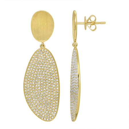 Satin Finished Diamond Drop Earrings