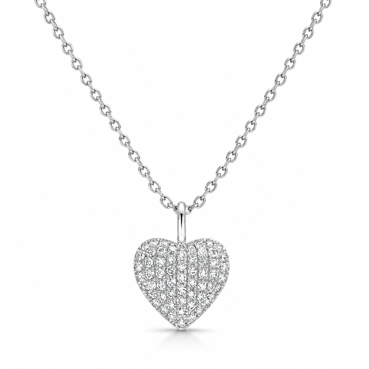 Pave Diamond Heart Necklace