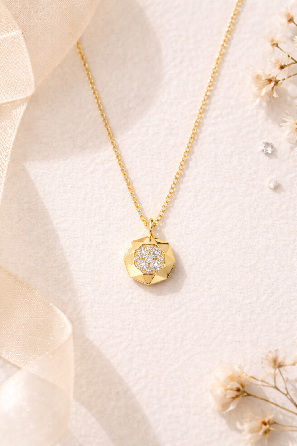 Octagonal Shaped Diamond Cluster Pendant 4.png