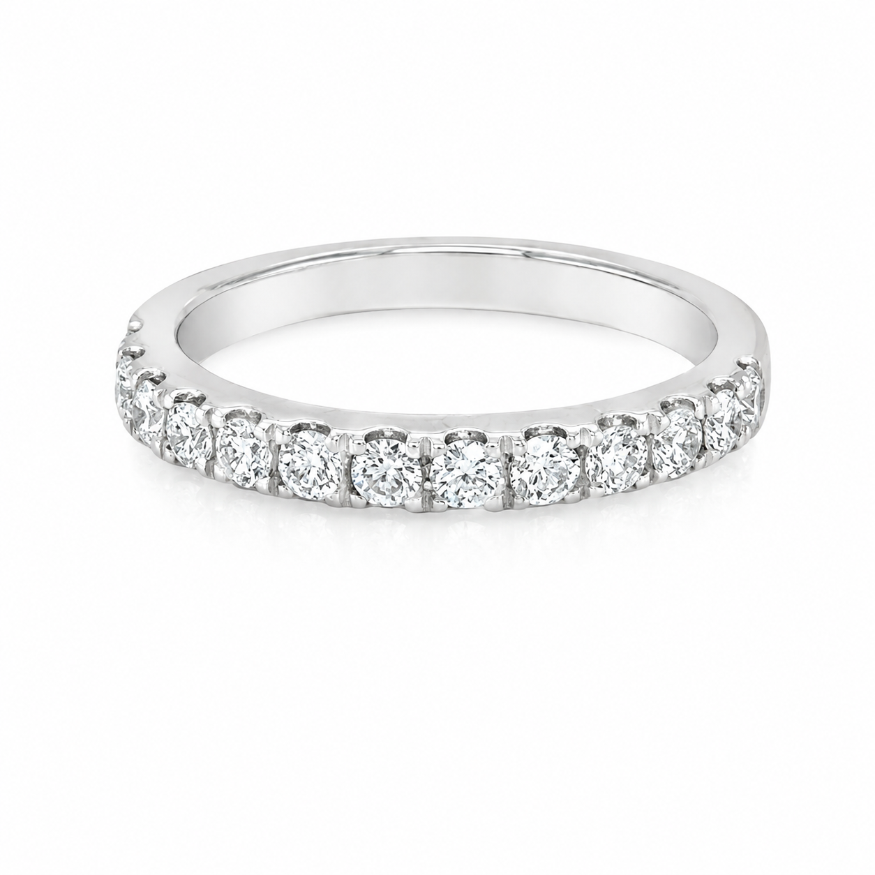 Shared Prong Half Carat Diamond Half Band