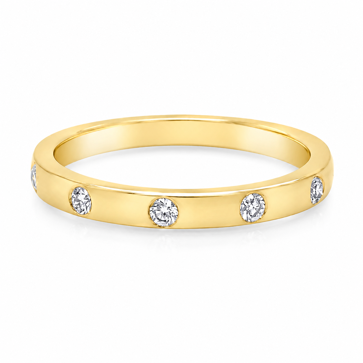 Six Stone Flush Set Diamond Half Band