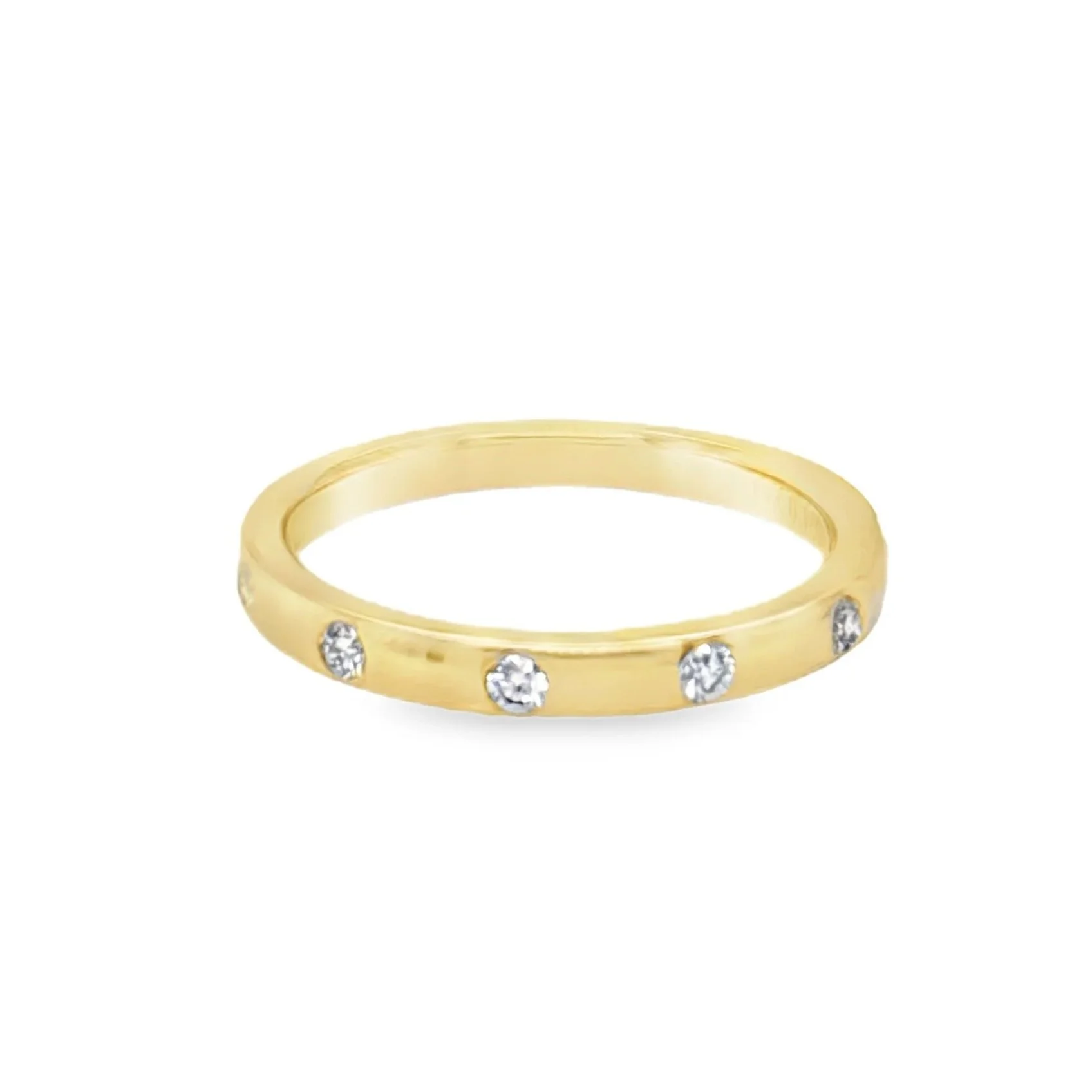 Six Stone Flush Set Diamond Half Band