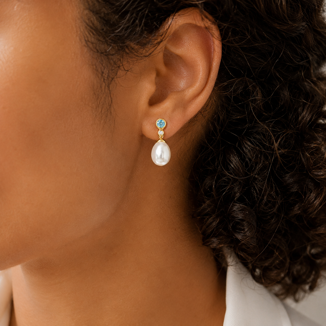 Blue Topaz, Diamond + Pearl Drop Earrings 2.png