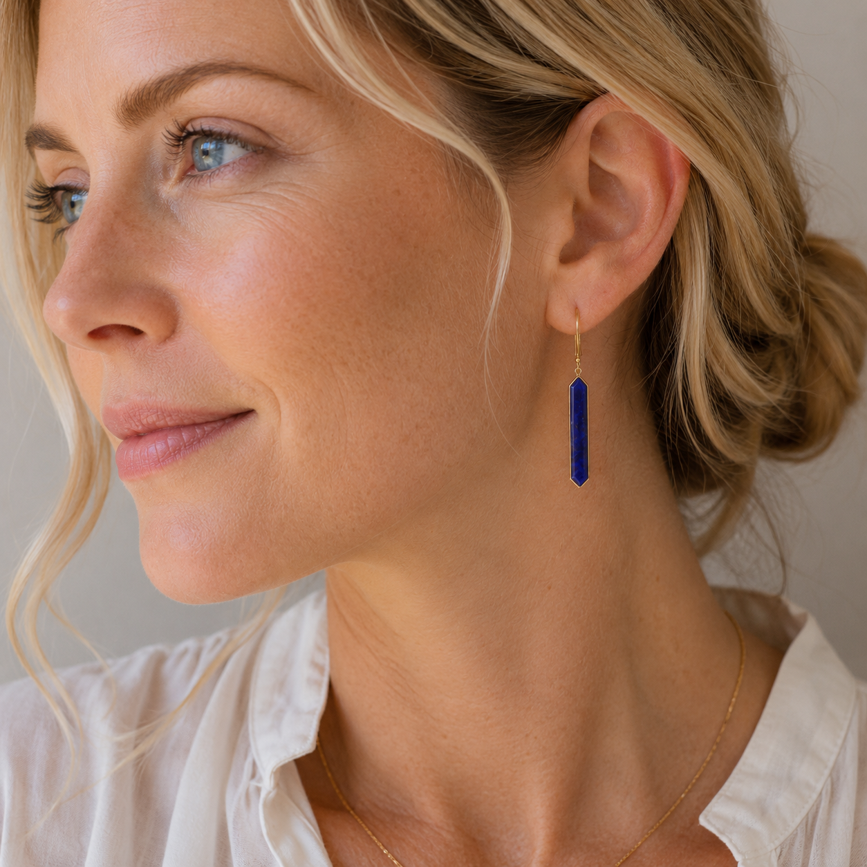 Bezel Set Hexagon Lapis Dangle Earrings 3.png