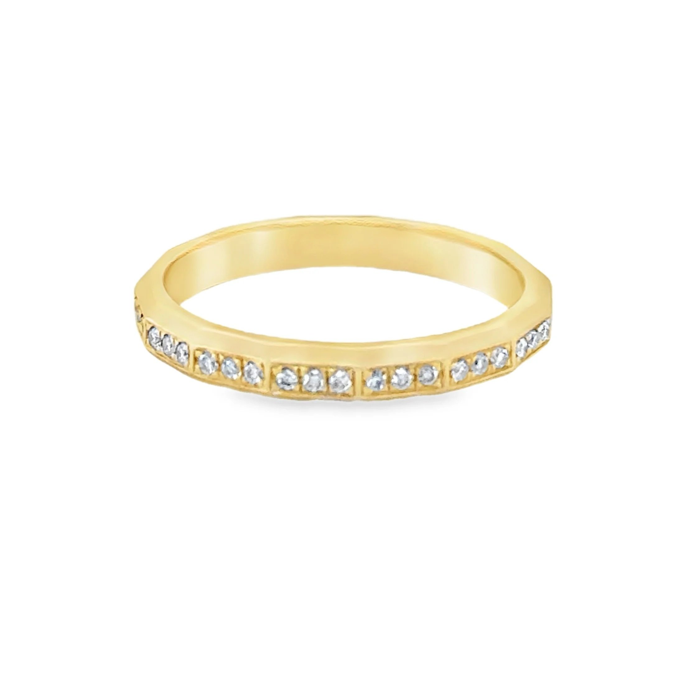 Geometric Bead Set Diamond Half Band