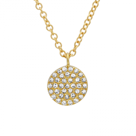 Dangle Diamond Disc Necklace