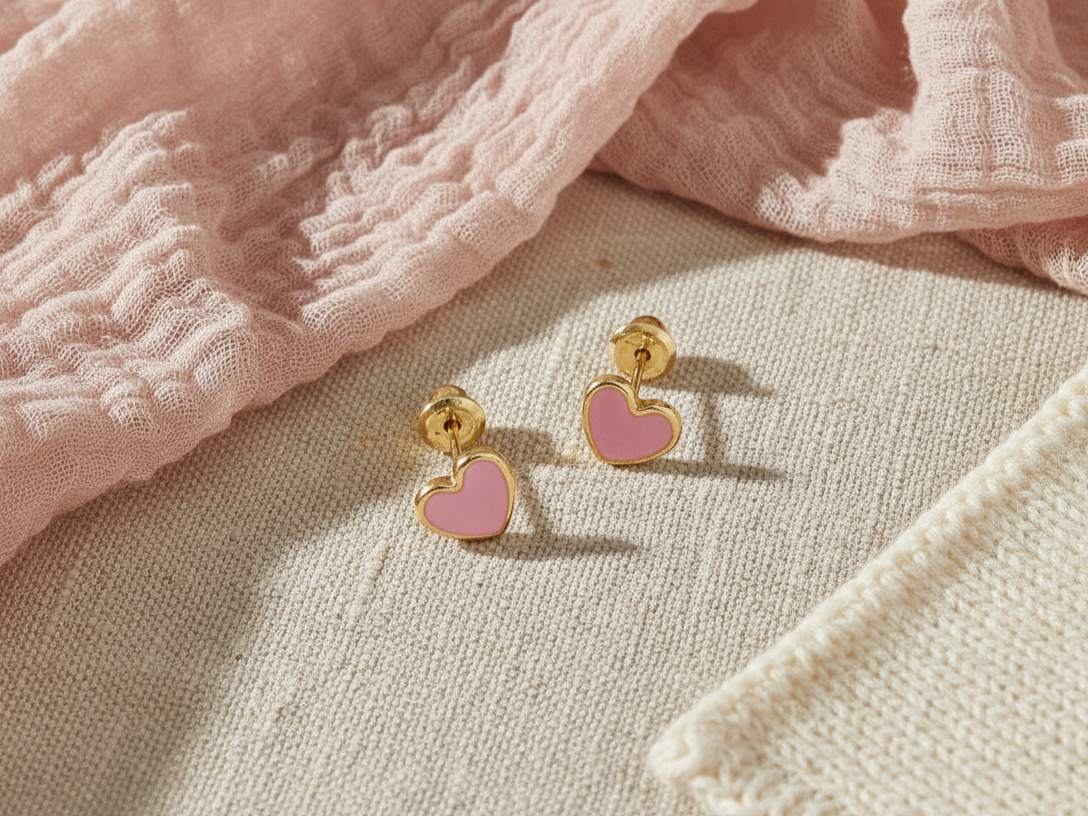 kids jewelry earrings hearts