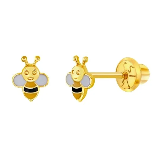 Enamel Bumblebee Stud Earrings