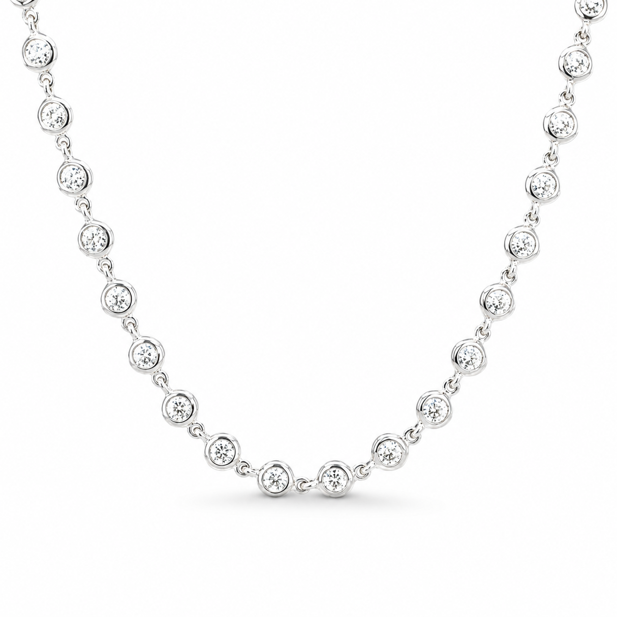 Multi Bezel Set Diamond Necklace