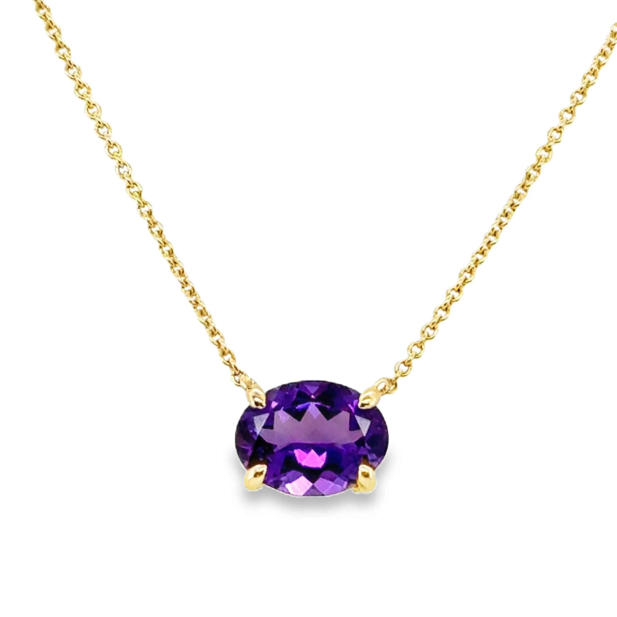 Oval Amethyst Necklace