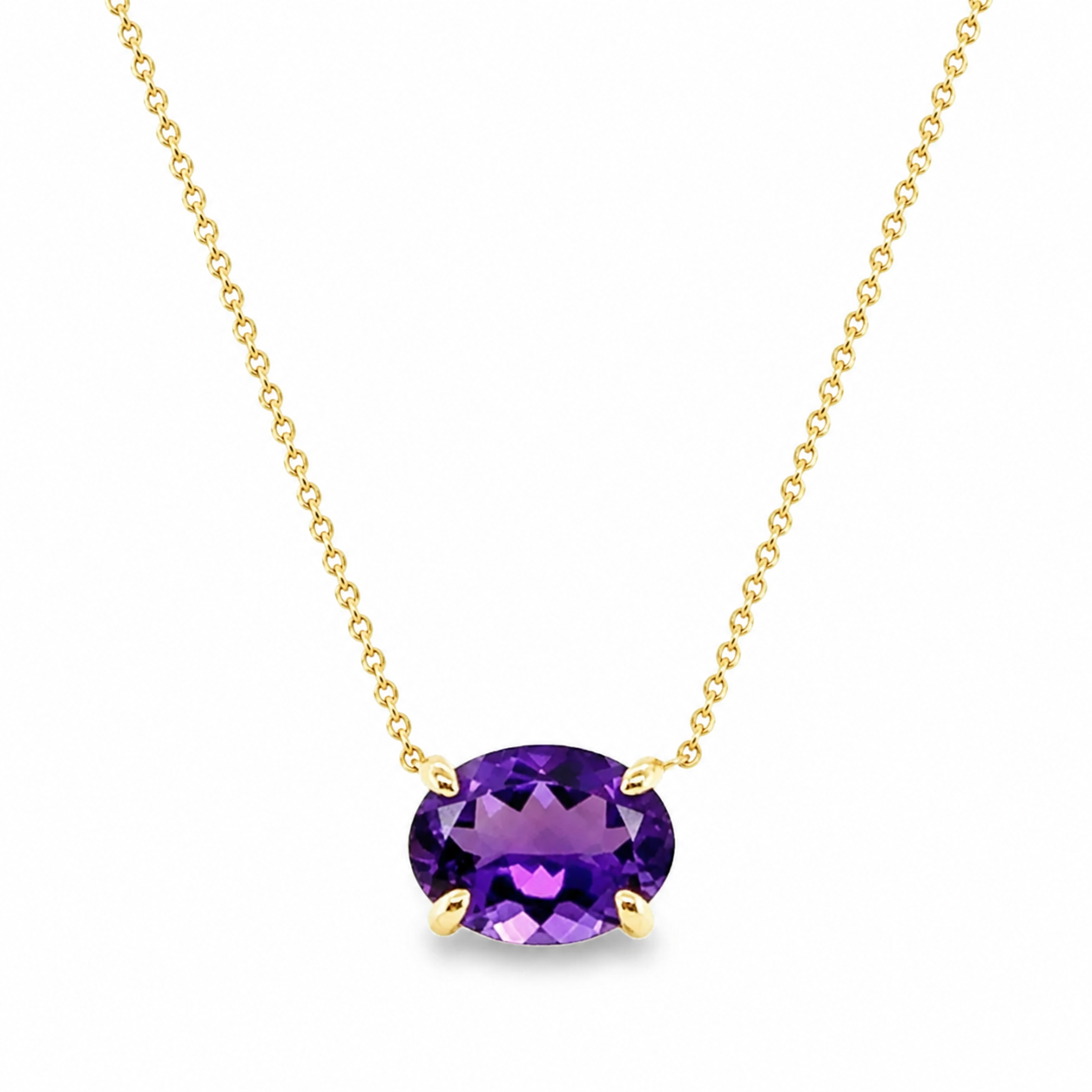 Oval Amethyst Necklace