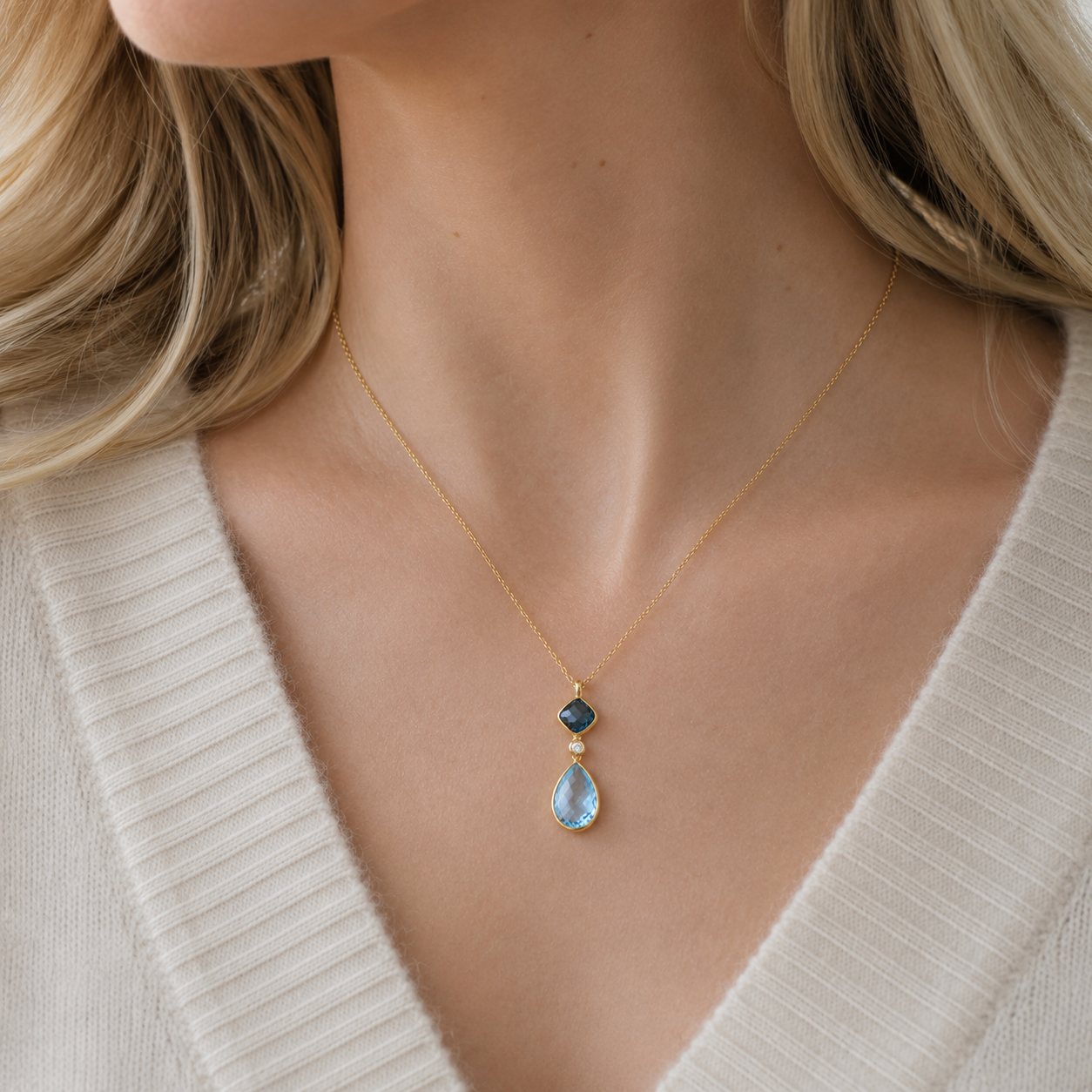 Double Bezel Blue Topaz + Diamond Pendant 3.png