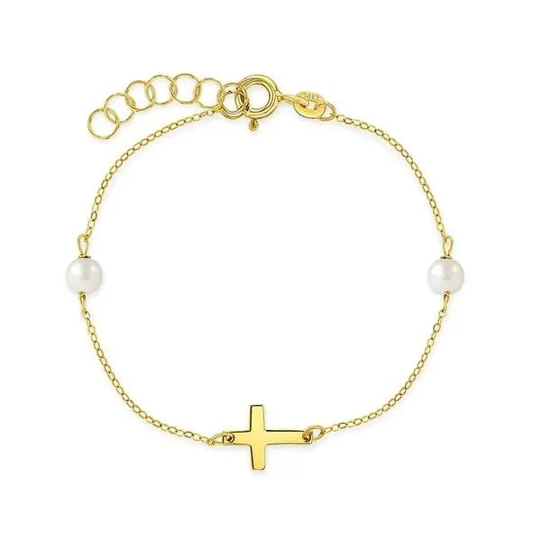 Cross + Pearl Bracelet
