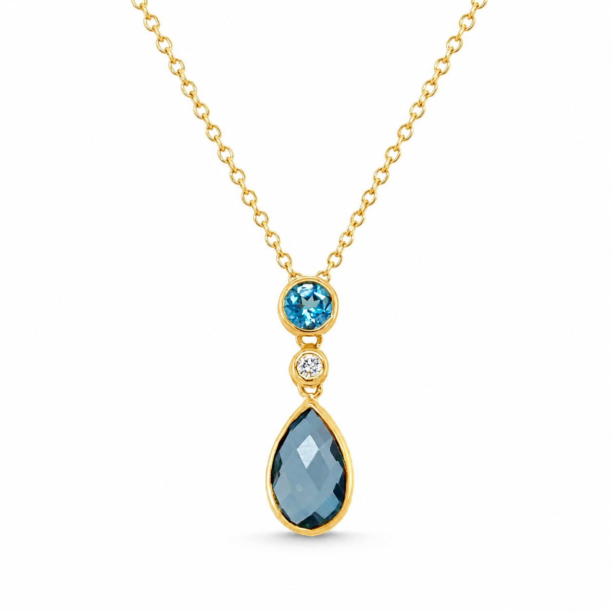 London Blue Topaz + Diamond Pendant