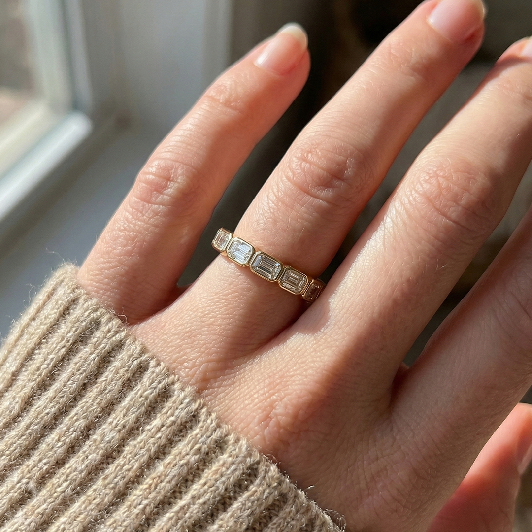 Emerald Cut Bezel Set Half Diamond Band 4.png