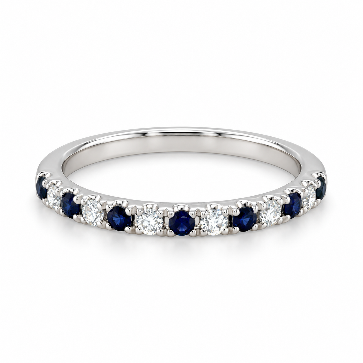 Alternating Sapphire + Diamond Band
