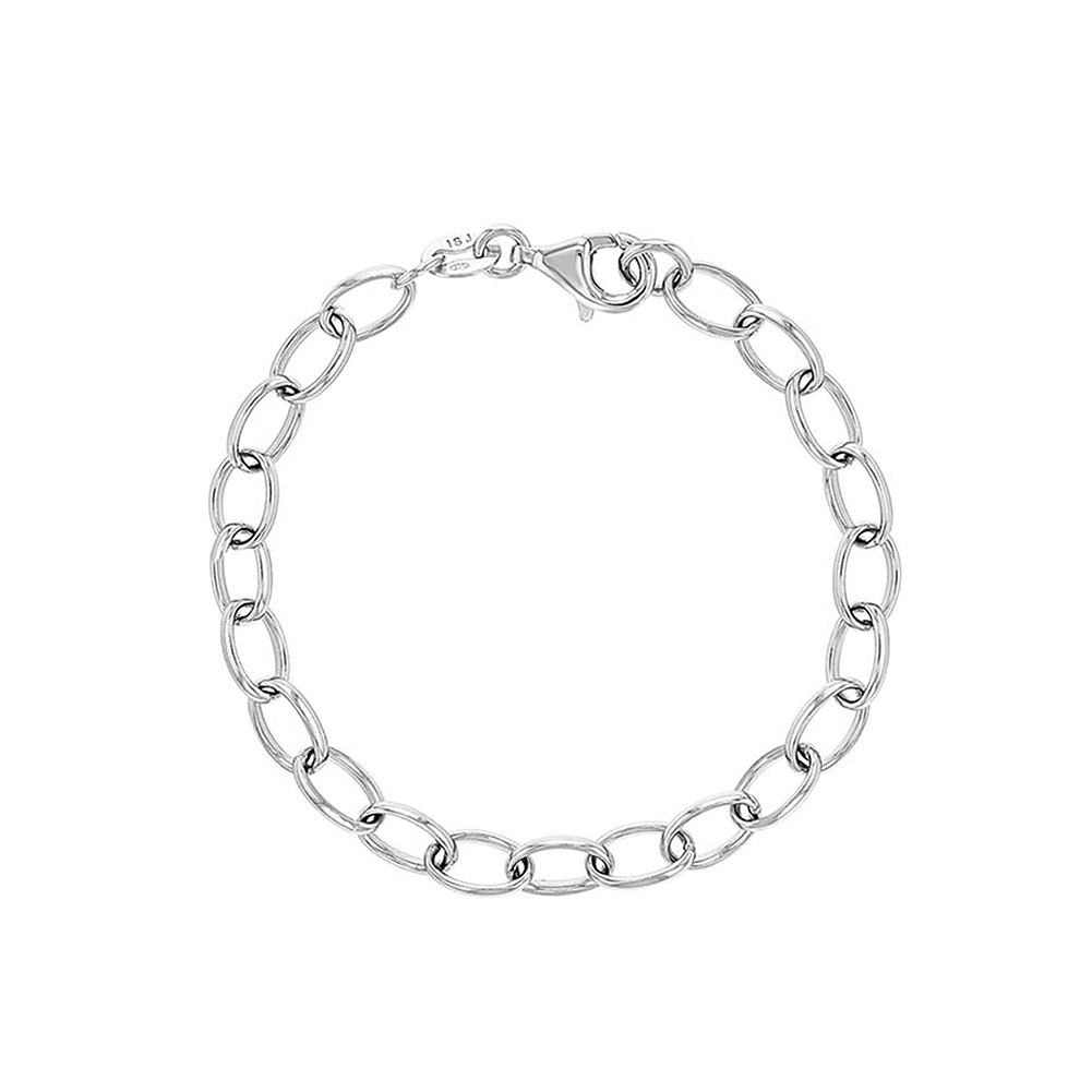Oval Cable Charm Bracelet
