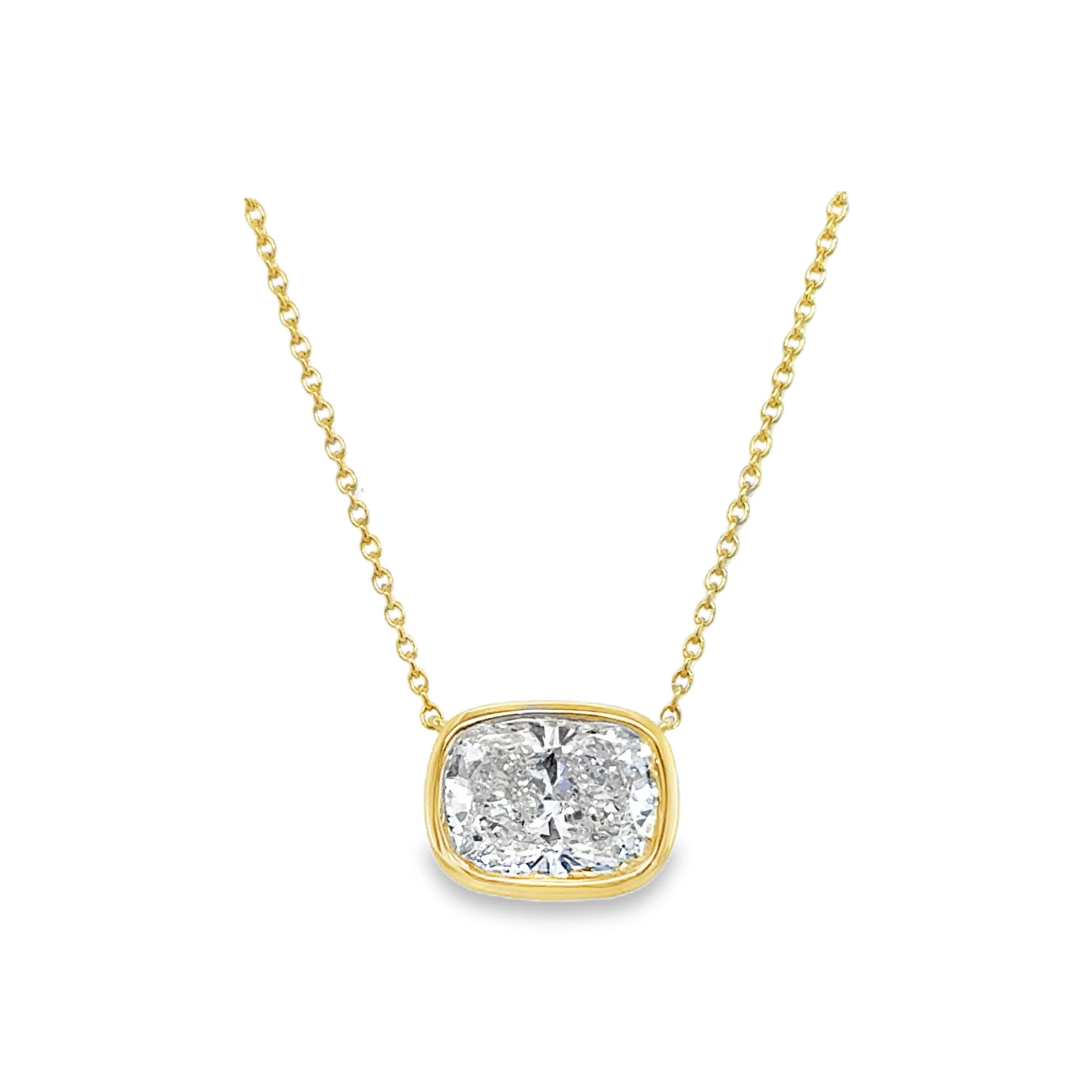 East West Bezel Set Laboratory Grown Diamond Necklace