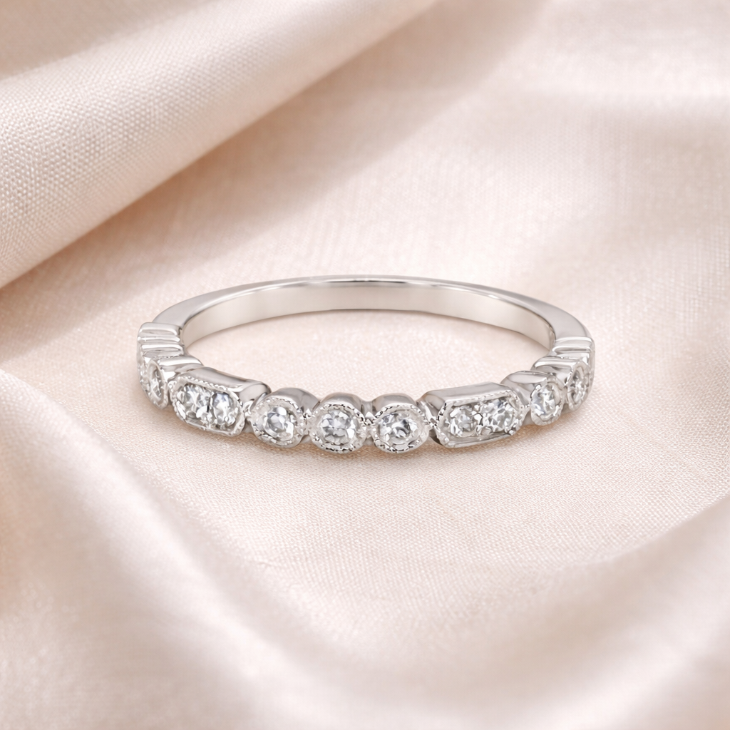 Bezel Set Multi-Shape Diamond Half Band with Milgrain 2.png