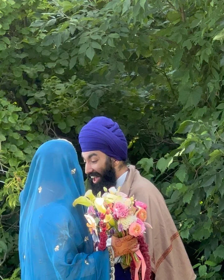 named the &lsquo;blue princess&rsquo;, here&rsquo;s #SEBmuse and Begum @amankv_ &lsquo;s muklava look being admired by her husband. a jodhpuri style anarkali in a beautiful sky blue silk with a lycra pajami. paired with a tonal organza chunni adornin