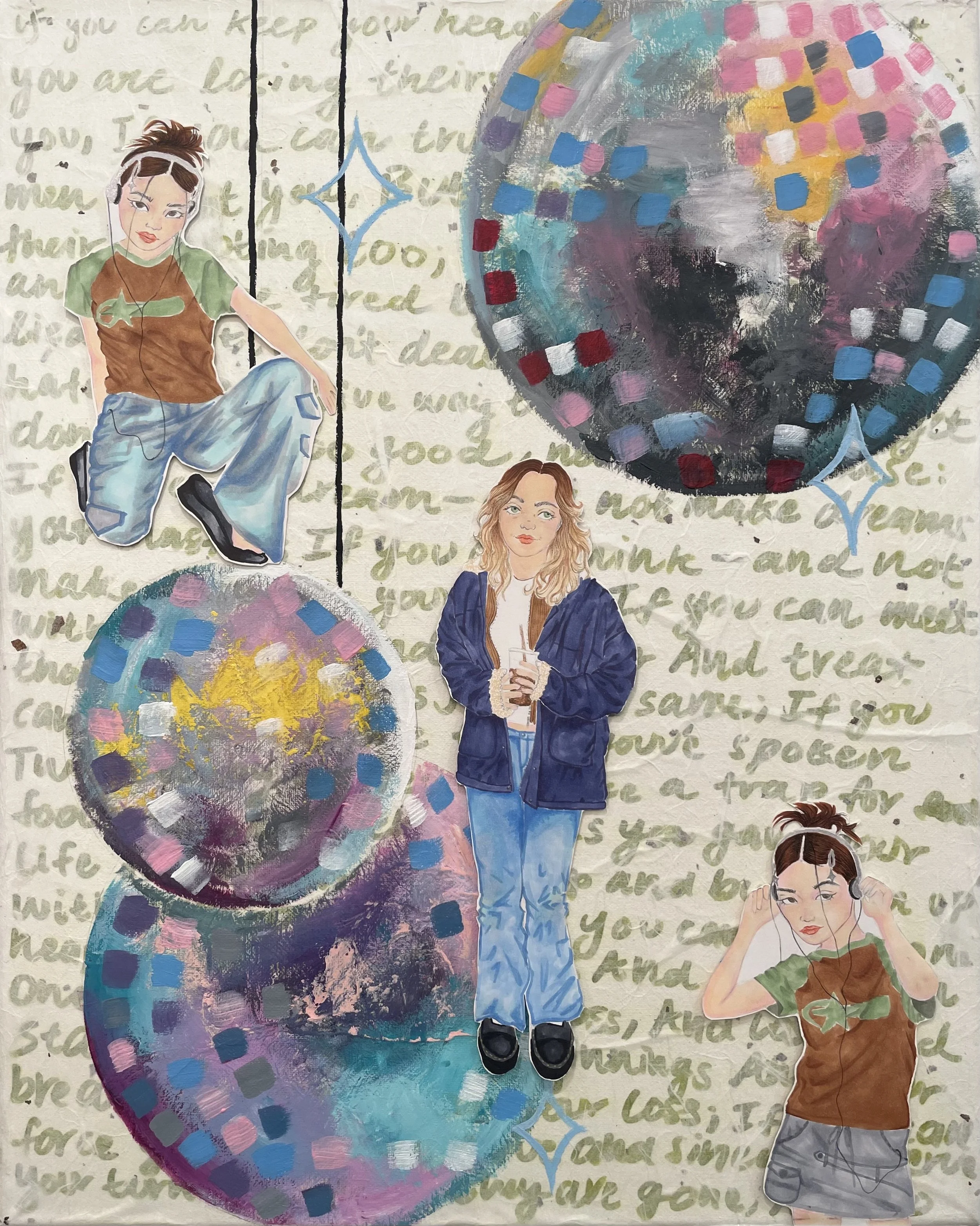 "Mirrorball"
Seed paper, Alcohol Marker, Acrylic Paint
2024