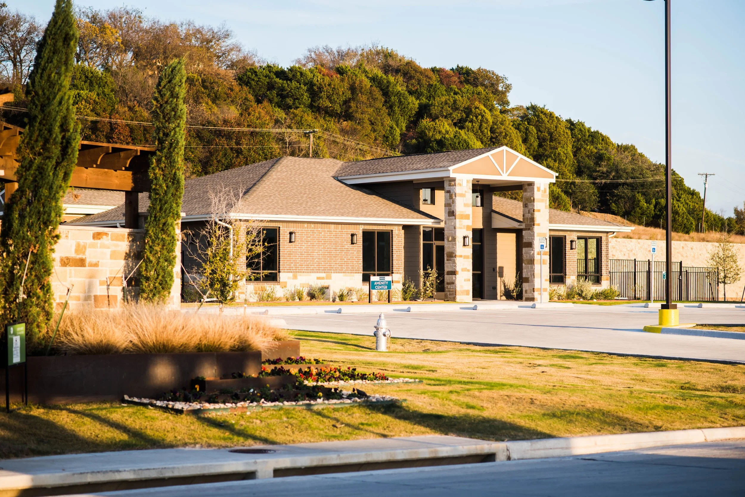 The exterior of the neighborhood amenity center