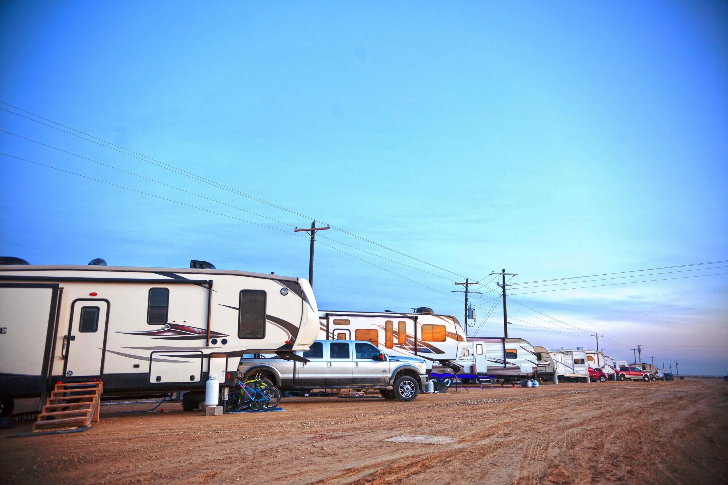 RVs parked at Ocean Front RV Park