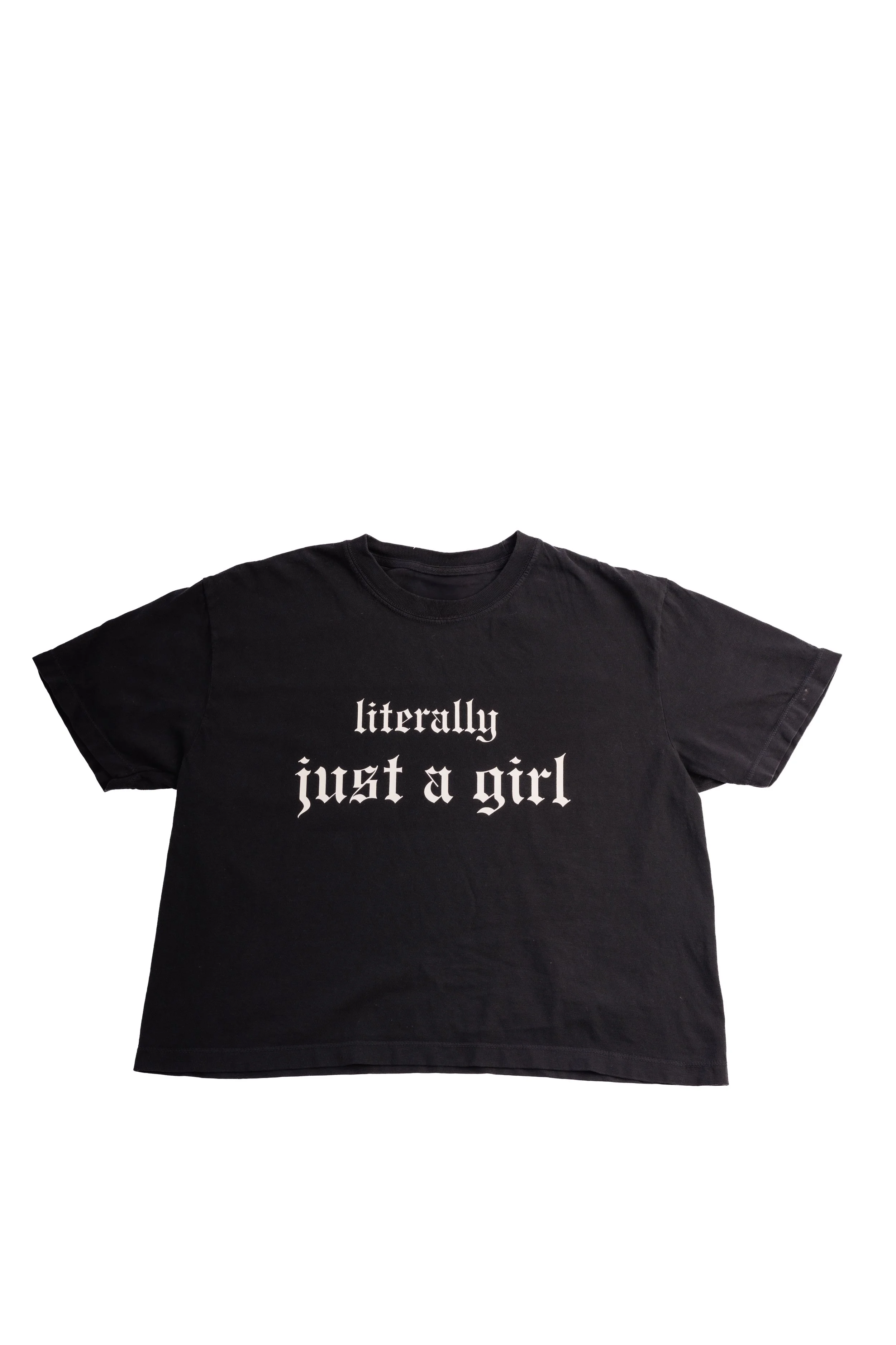 JUST A GIRL TEE (Ivory or Washed Black)