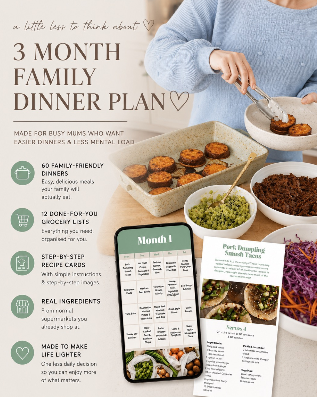 Wholesome Foodie 3-Month Family Dinner Plan