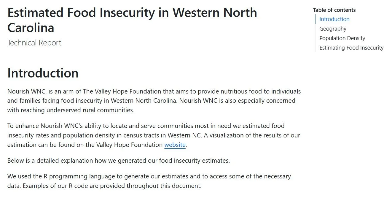 A screenshot of the top of the technical report. Clicking here takes you to report