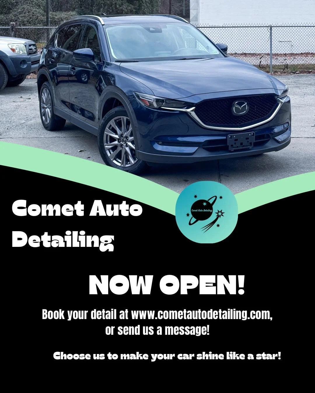 🎄 Holiday Detailing Alert! 🎄

From December 13th through January 1st, Comet Auto Detailing is locking in the cleanest rides of the season. If your vehicle has been hit with winter grime, road salt, kid messes, or just needs to shine for the holiday