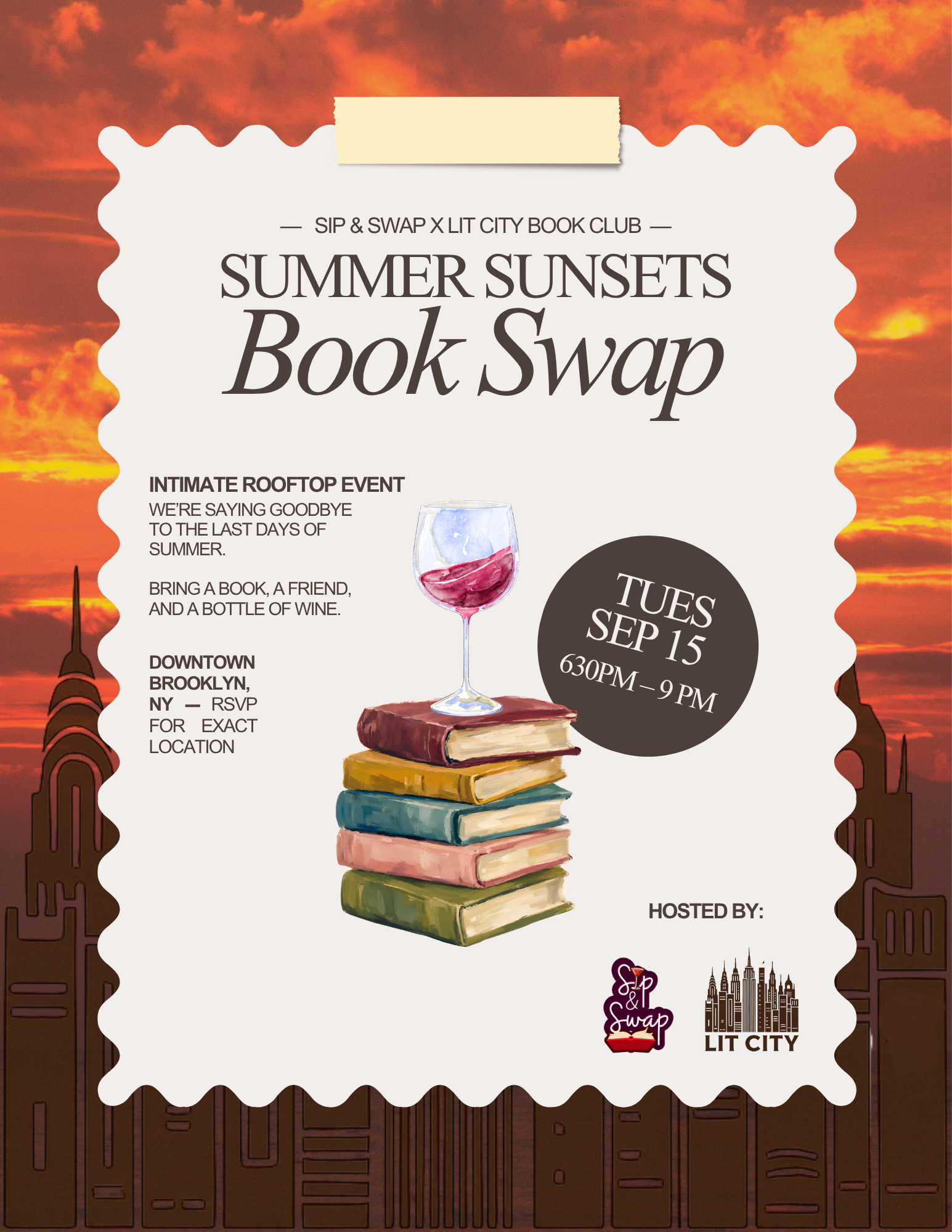 Sip & Swap X Lit City Book Club - Summer Sunsets Book Swap