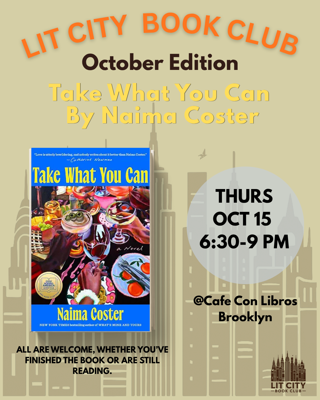 Lit City Book Club - October: Take What You Can by Naima Coster