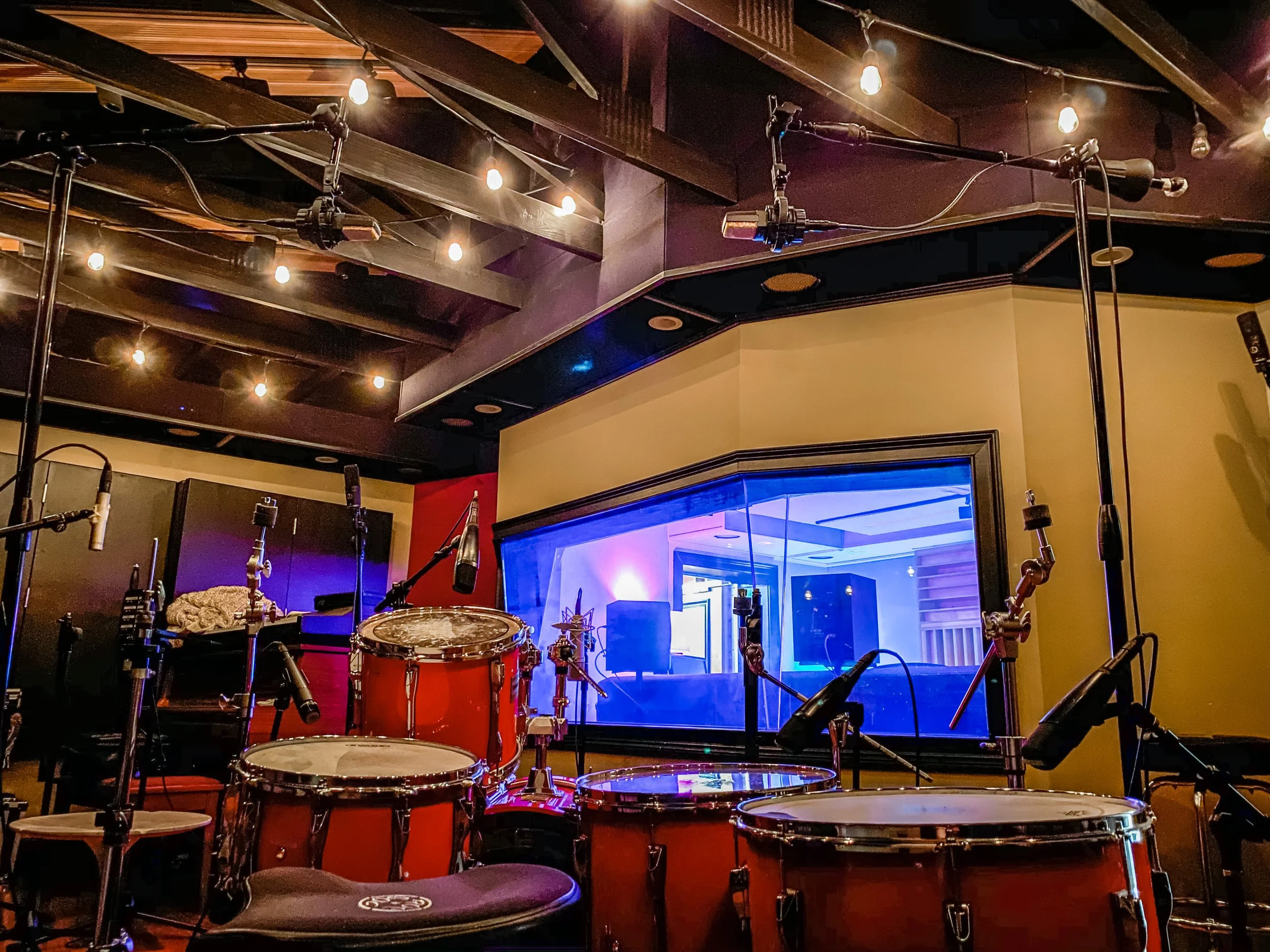 The live room at Vanquish Studios featuring RPG acoustics for a .6 to 1.2 decay time. 