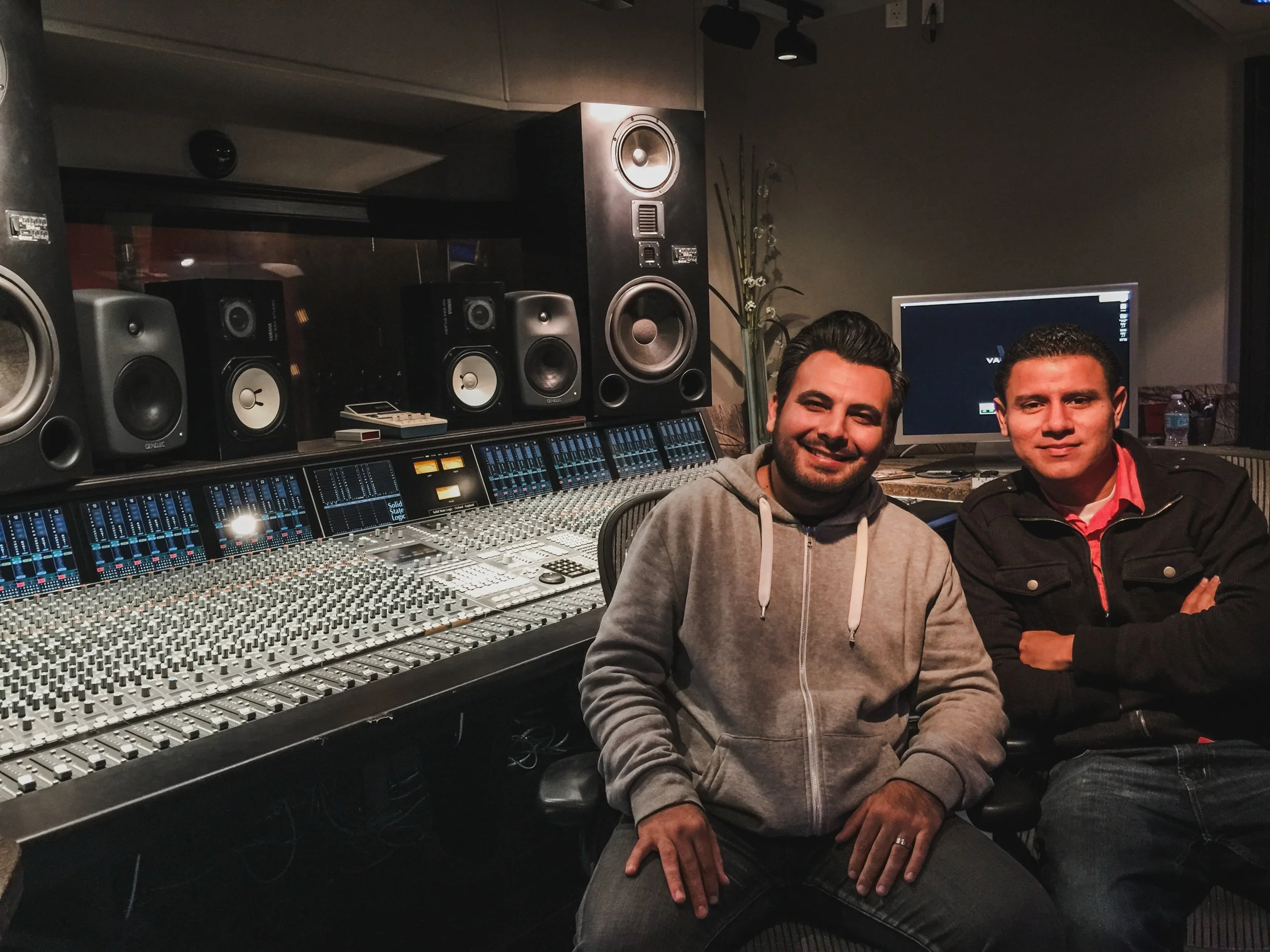 Art Aguilera working at Vanquish Studios on the SSL Duality 