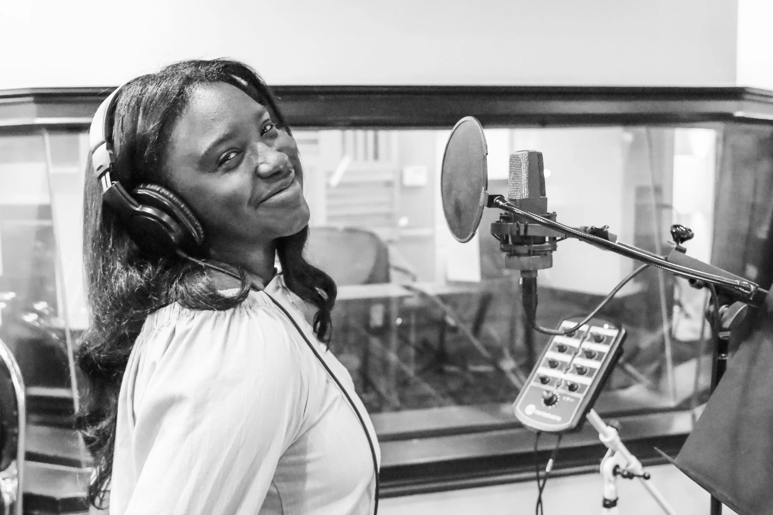 Bridgett Campbell recording at Vanquish Studios