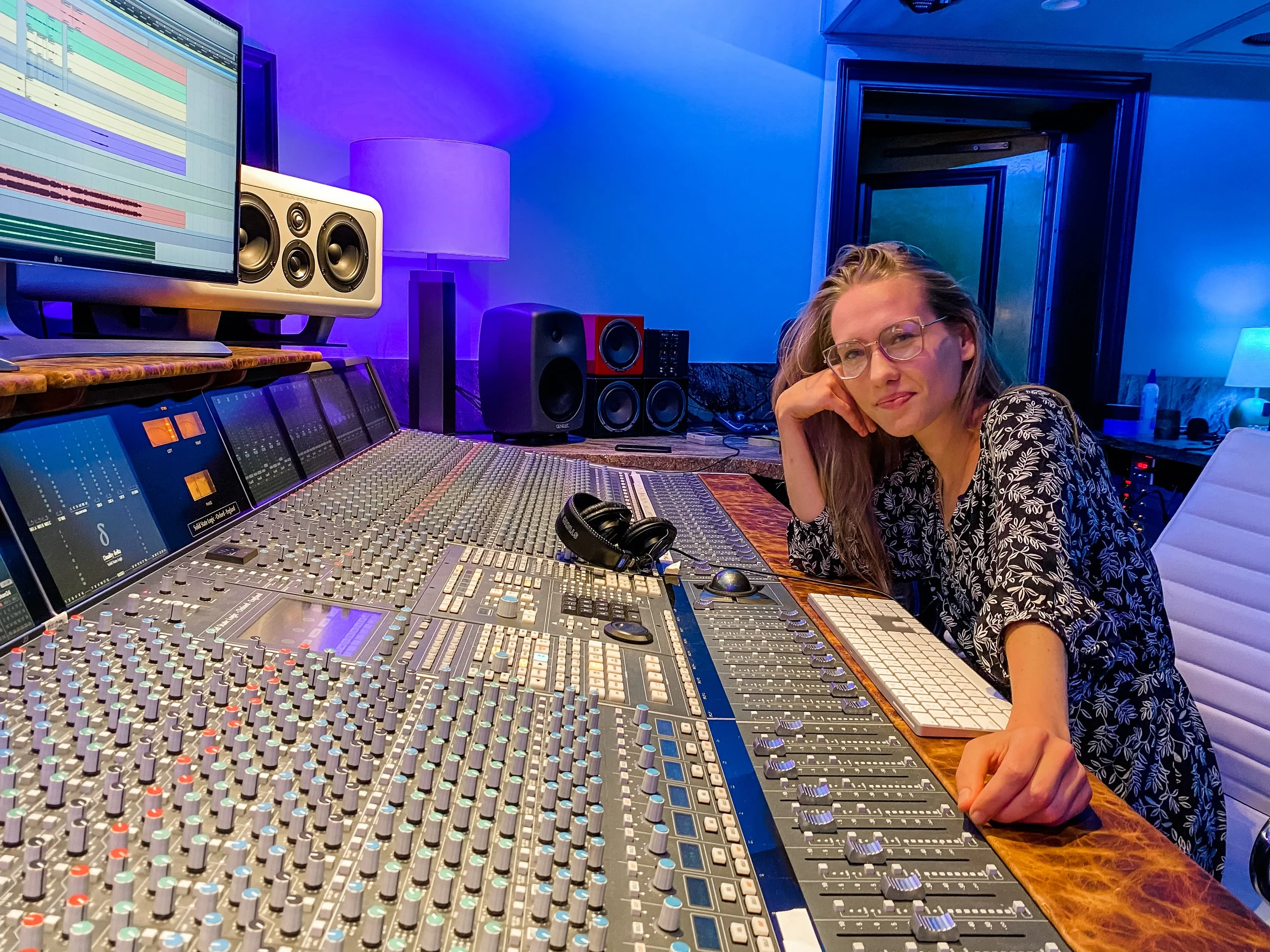 Anna Vasilyeva working at Vanquish Studios on the SSL Duality 
