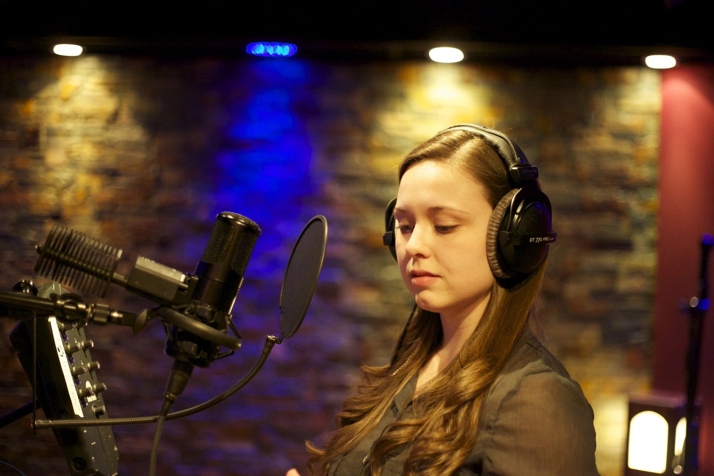 Chloe Rice recording at Vanquish Studios on the Sony C800g Microphone. Chloe was the very first Vanquish Records artist recorded in 2014. 