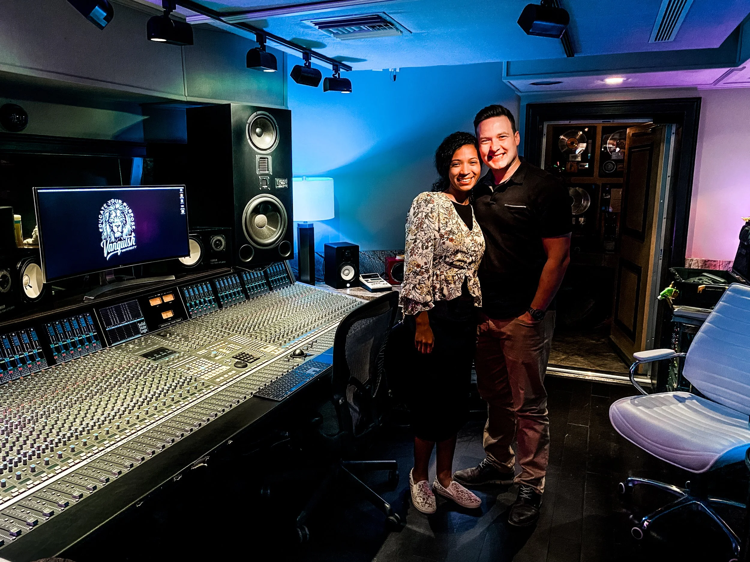 Recording her first single at Vanquish Studios 