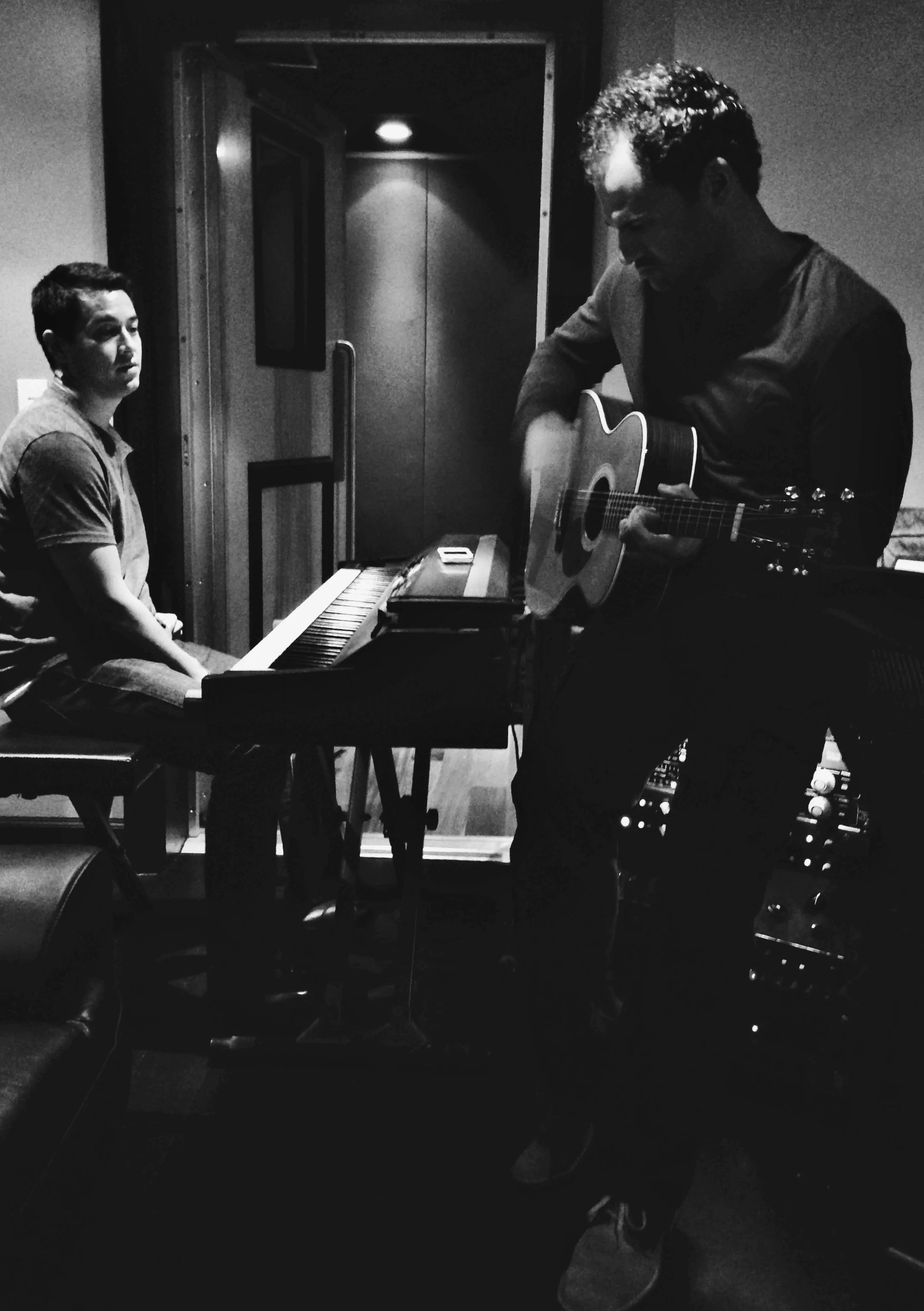 Chris Hardy and Joseph Salamida recording at Vanquish Studios