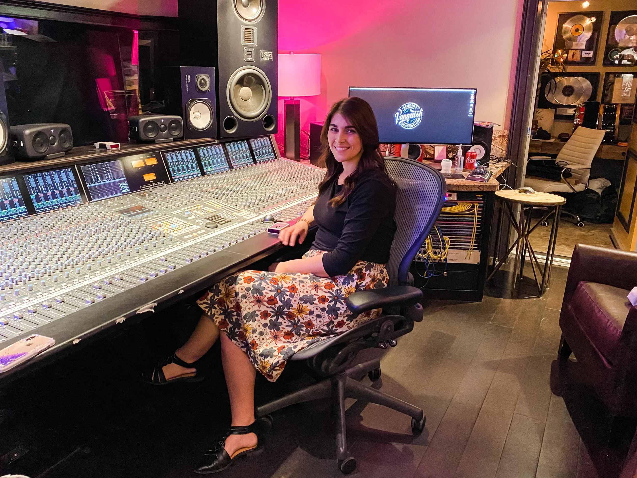 Elenee Young visiting Vanquish Studios from Canada working on her originals. 