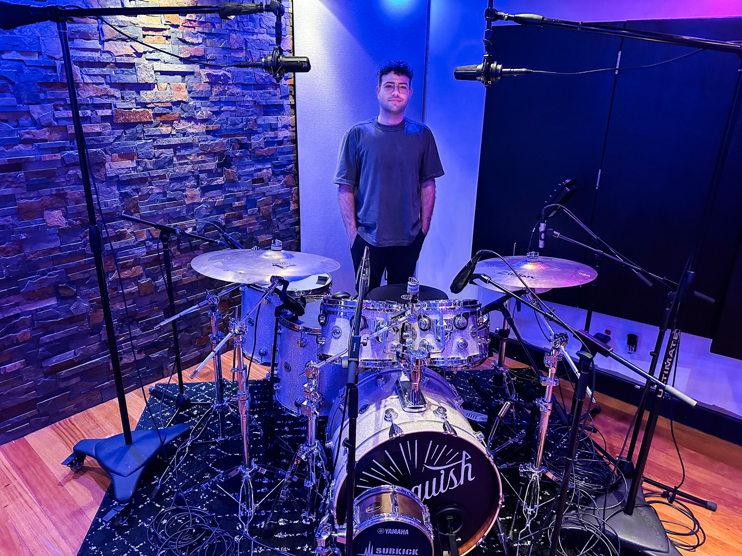 Abraham from Denar Garage in recording Drums for his worship project at Vanquish Studios. 
