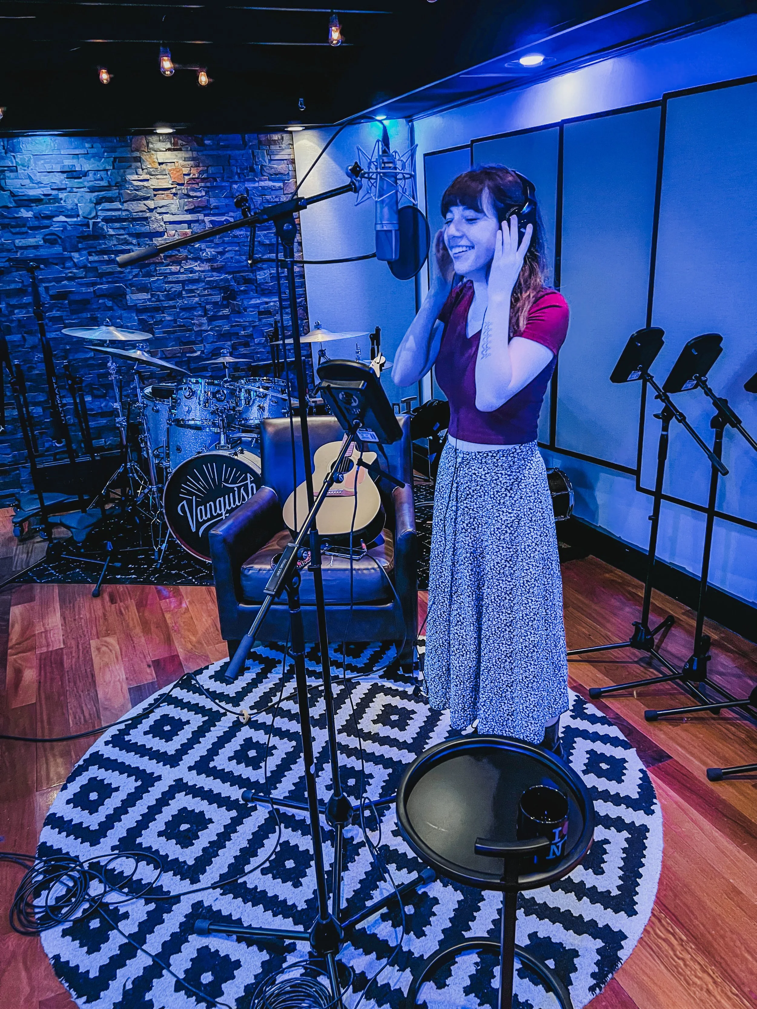 Mackenzie recording at Vanquish Studios