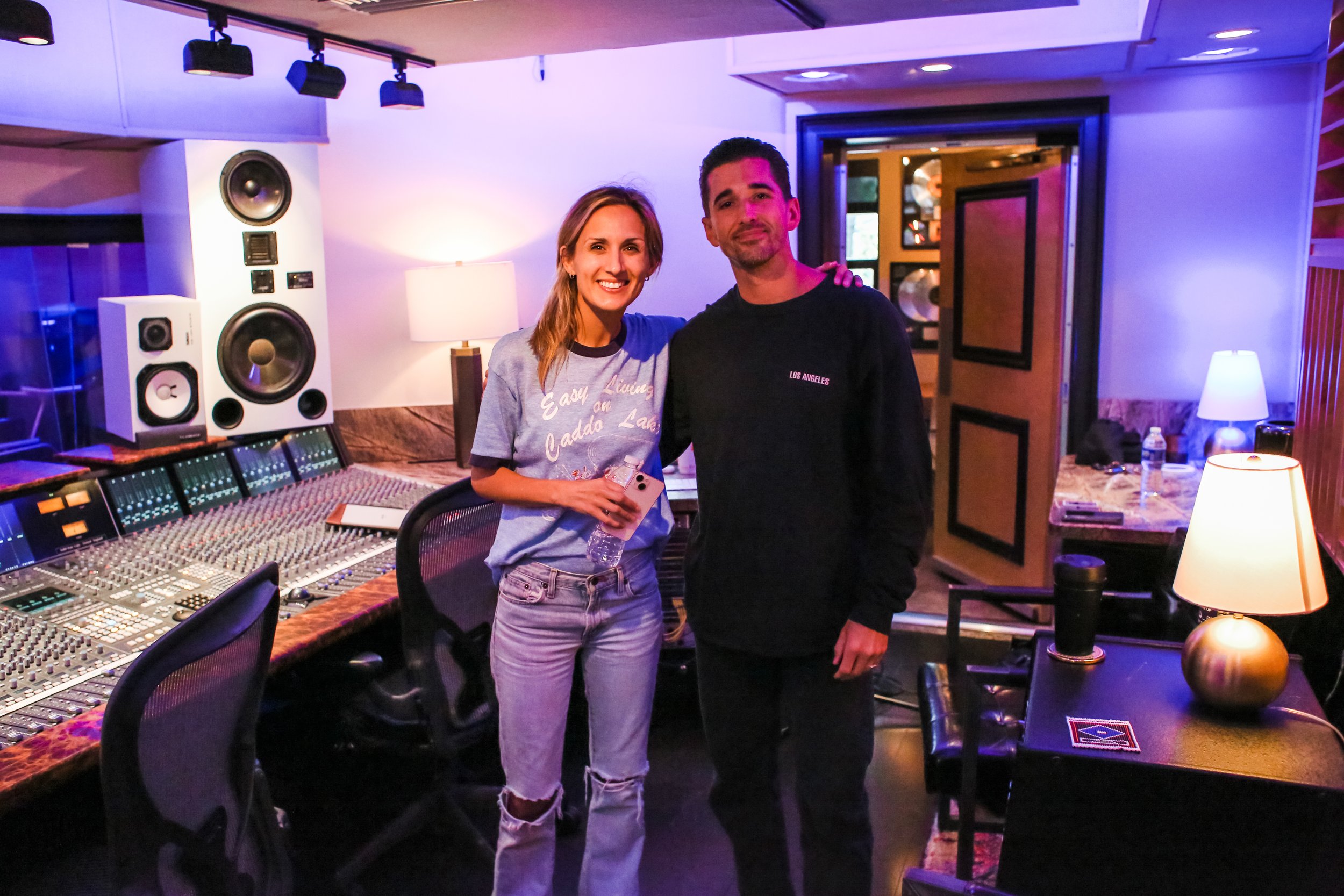 DawnChere Wilkerson and Luke Barry from The Vous Church Miami Recording at Vanquish Studios with the Solid State Logic Duality. 