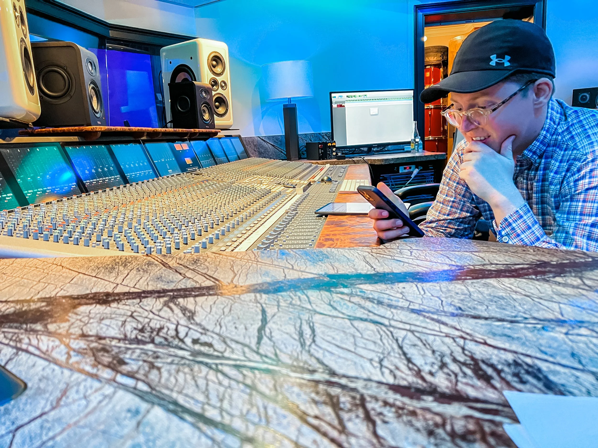 Recording Artist and Evangelist Taylor Fish at Vanquish Studios recording his originals. 