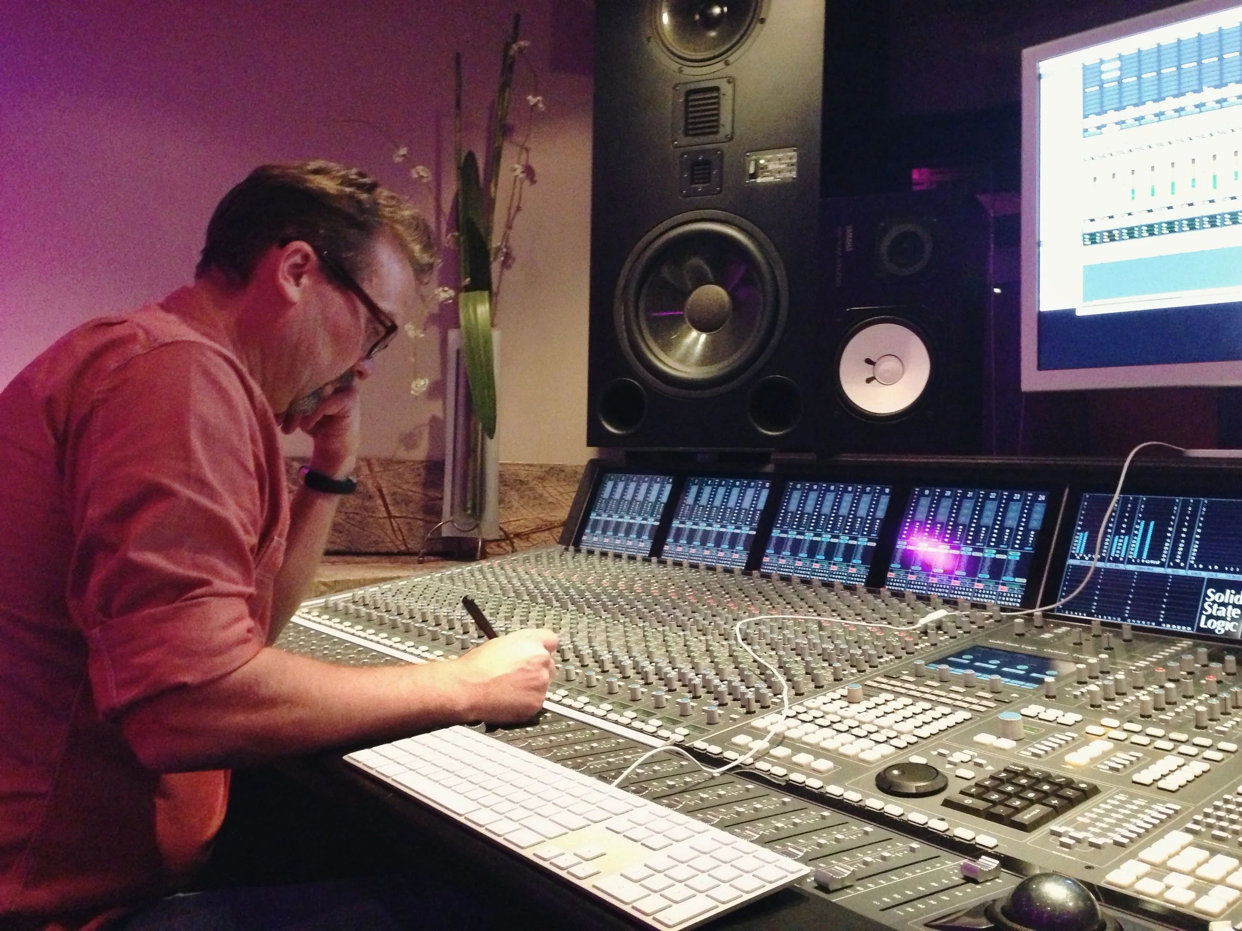 Seven time Grammy Award winning mixing Engineer, Paul "Salvo" Salveson mixing at Vanquish Studios on the SSL Duality.