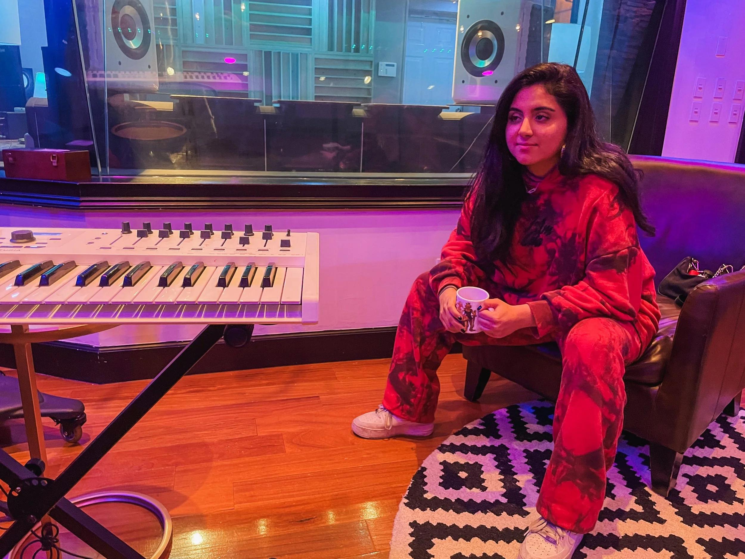 Valentina recording at Vanquish Studios